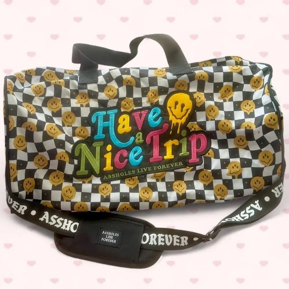 Assholes Live Forever Checkered Duffel Bag 